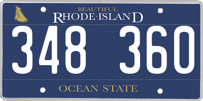 RI license plate 348360