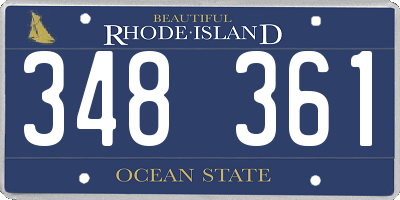 RI license plate 348361