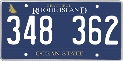 RI license plate 348362