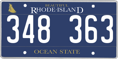 RI license plate 348363