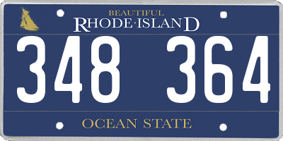 RI license plate 348364
