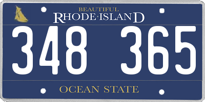 RI license plate 348365