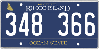 RI license plate 348366