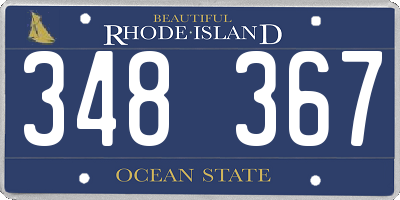 RI license plate 348367