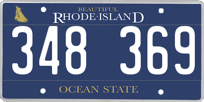 RI license plate 348369