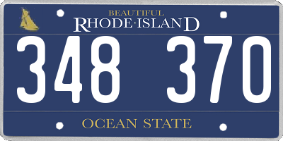 RI license plate 348370