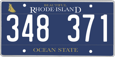 RI license plate 348371