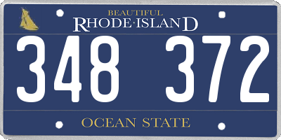 RI license plate 348372