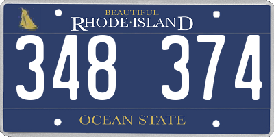 RI license plate 348374