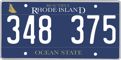 RI license plate 348375