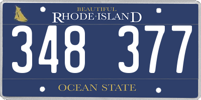 RI license plate 348377