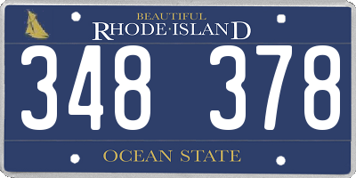 RI license plate 348378