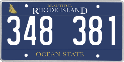 RI license plate 348381