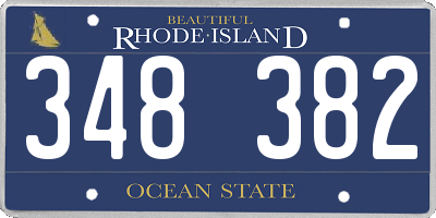 RI license plate 348382