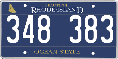 RI license plate 348383
