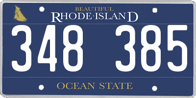 RI license plate 348385