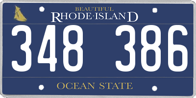 RI license plate 348386