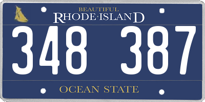 RI license plate 348387