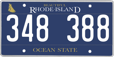 RI license plate 348388