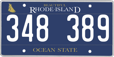 RI license plate 348389