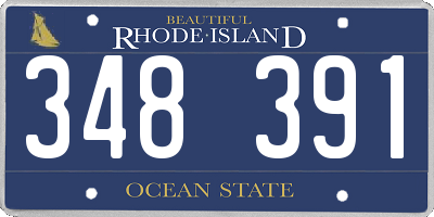 RI license plate 348391