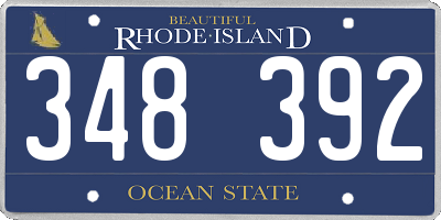 RI license plate 348392