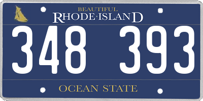 RI license plate 348393