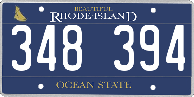 RI license plate 348394