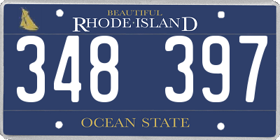 RI license plate 348397