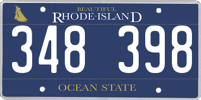 RI license plate 348398