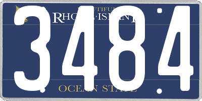 RI license plate 3484