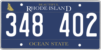 RI license plate 348402