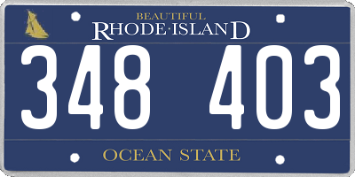 RI license plate 348403
