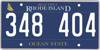 RI license plate 348404