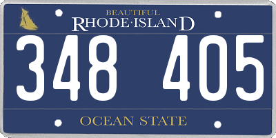 RI license plate 348405
