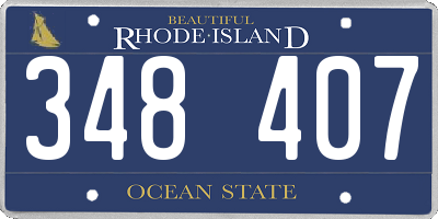 RI license plate 348407
