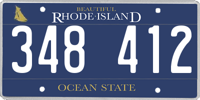 RI license plate 348412