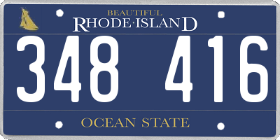 RI license plate 348416