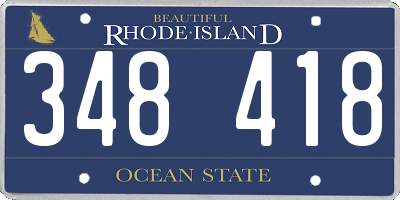 RI license plate 348418