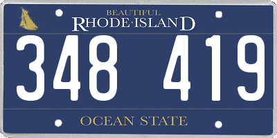 RI license plate 348419