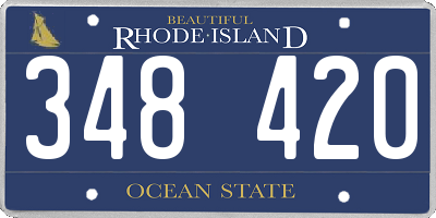 RI license plate 348420