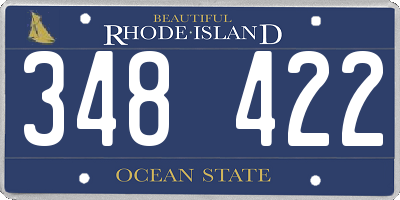 RI license plate 348422