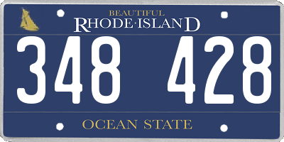 RI license plate 348428