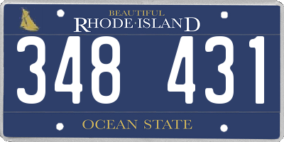 RI license plate 348431