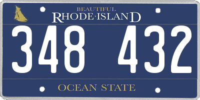 RI license plate 348432