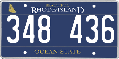 RI license plate 348436