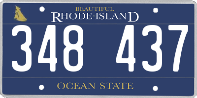 RI license plate 348437