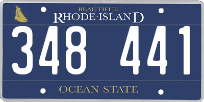RI license plate 348441