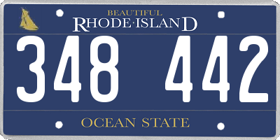 RI license plate 348442