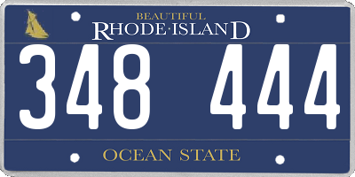 RI license plate 348444